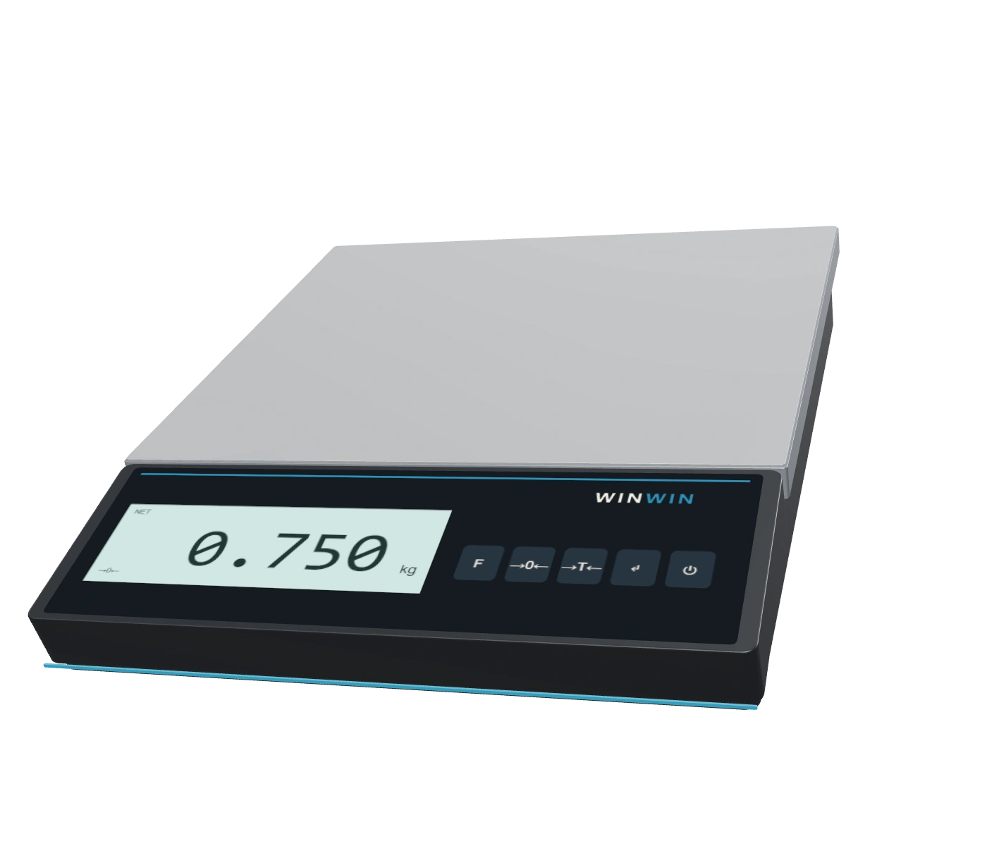 Kompakte WinWin 916x Waage mit Edelstahlplattform und Gewichtsanzeige